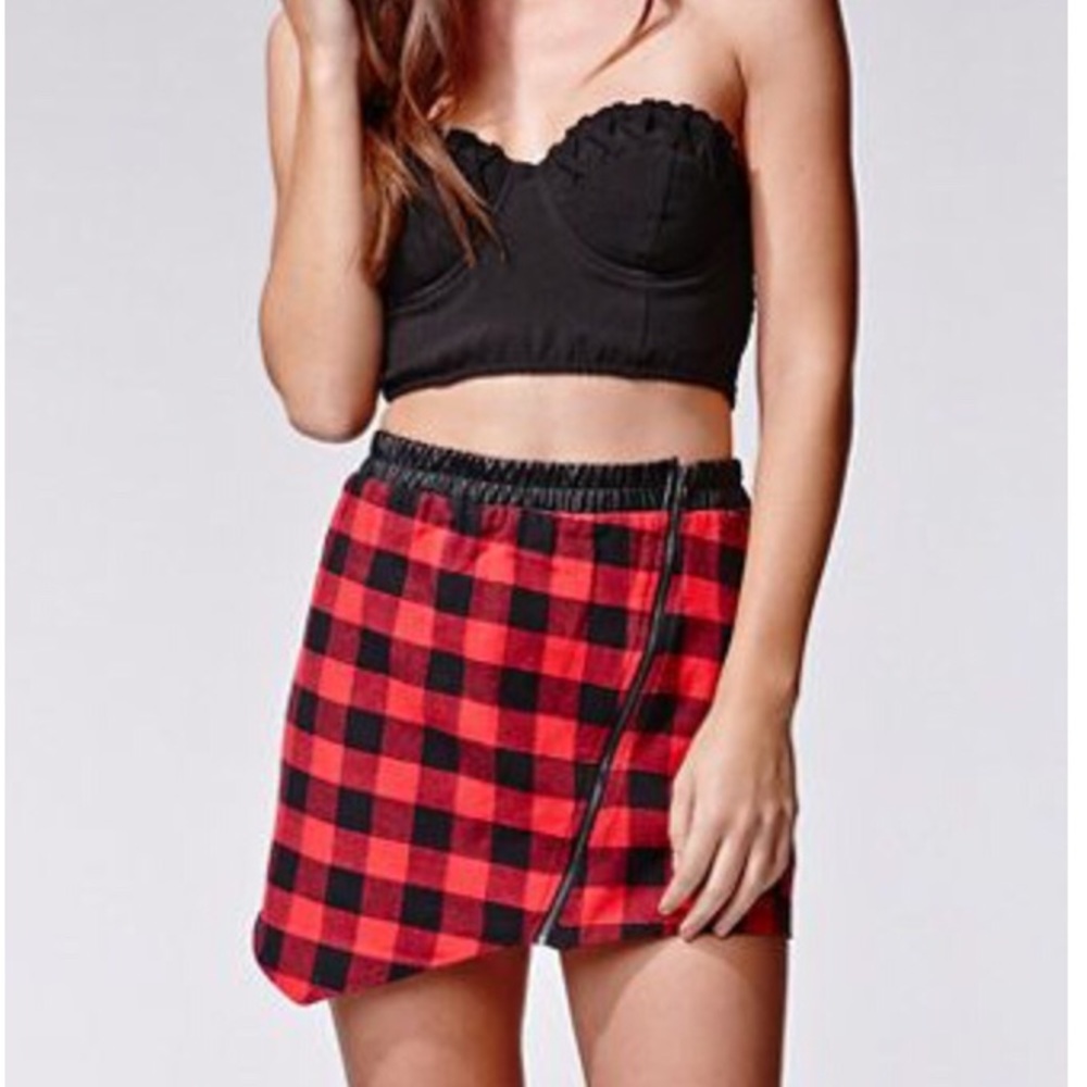 Plaid Zip Skirt by Lucca Couture